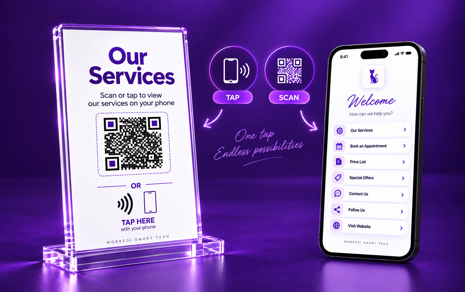 Morkedi smart NFC business card and digital profile